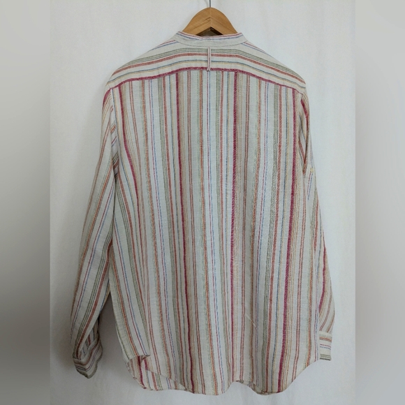 Lauren Ralph Lauren Women's Linen Button Tunic Relaxed Large Striped - Picture 4 of 11